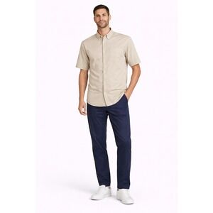 Croft & Barrow Shirt Men's Size 16 1/2 Tan Oxford Wrinkle Resistant Button Down